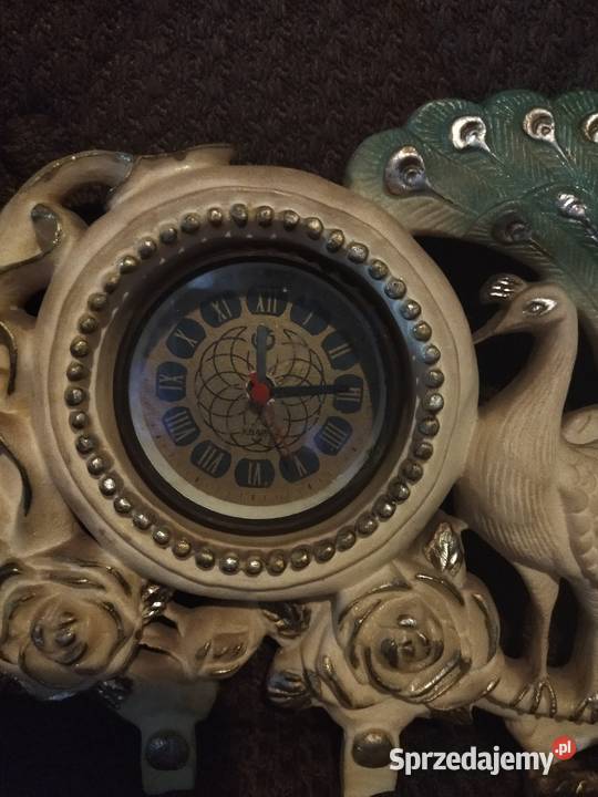 Antyczny zegar z pawiem Antyki sprzedam