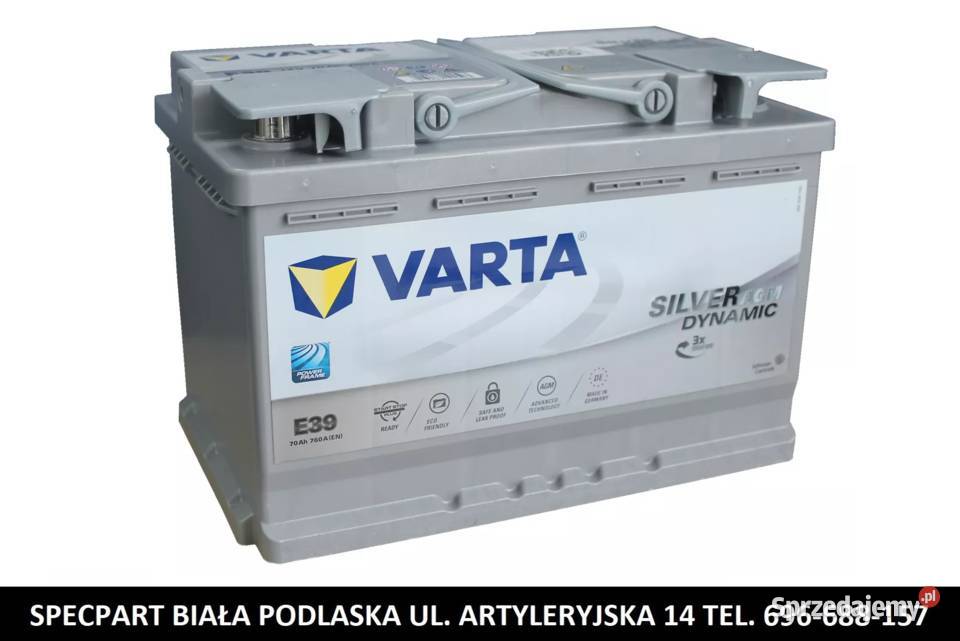Akumulator VARTA Silver Dynamic AGM START&STOP A7 70Ah 760A Biała Podlaska  