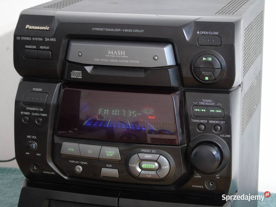 Wieża Panasonic radio AUX karaoke mocna DOSTAWA Jasło