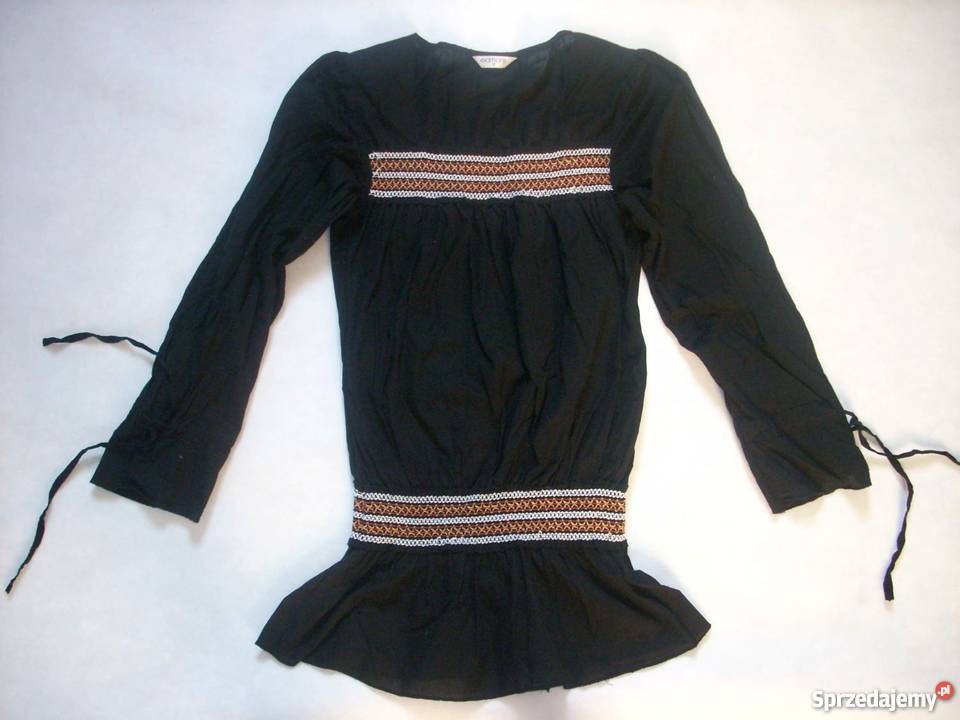 Editions Czarna Tunika Marszczona Gumkami 34 36 czarny Nowy Sącz