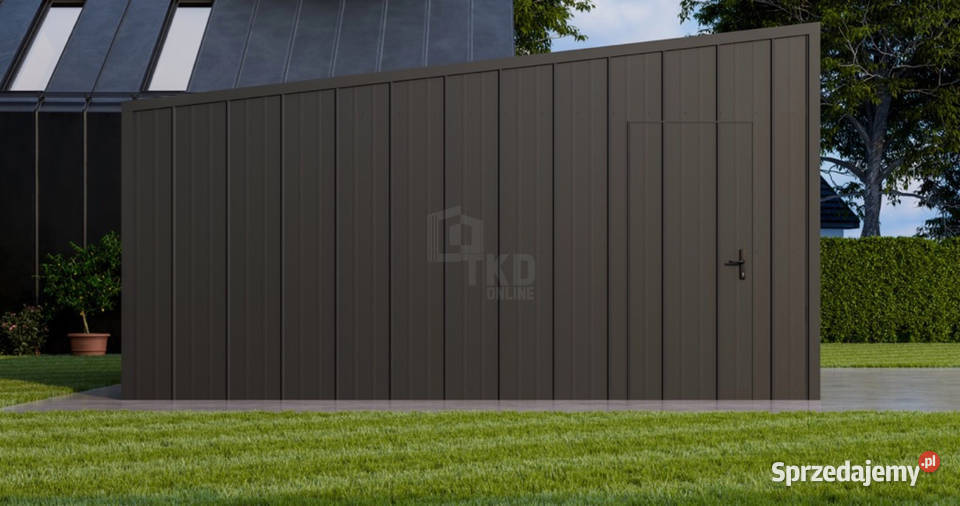 Garaż blaszany 35x5m brama uchylna drzwi blacha Konin