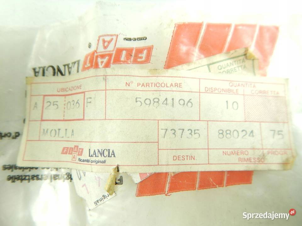 SPRĘŻYNA REDUKTORA SKRZYNI FIAT LANCIA ORYGINAŁ lubelskie