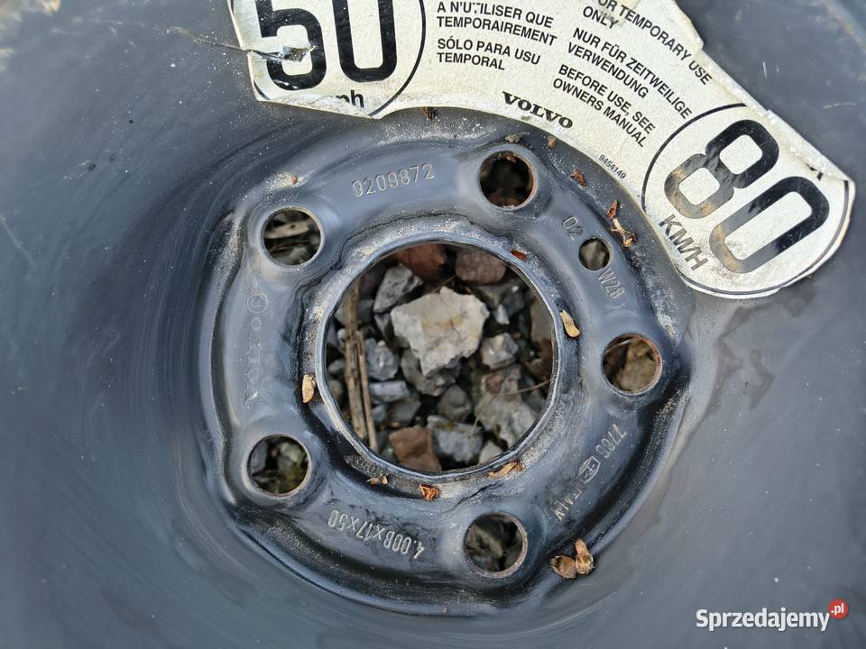 koło dojazdowe 9209872 12580 r17 volvo s60 s80 Przemyśl