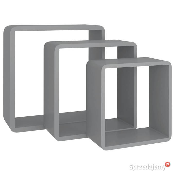 Półki ścienne kostki 3 szare MDF WM323954 Warszawa sprzedam