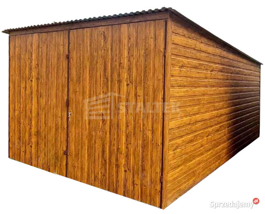 Garaz blaszany 3x5m brama dwuskrzydłowa 2x okno blacha