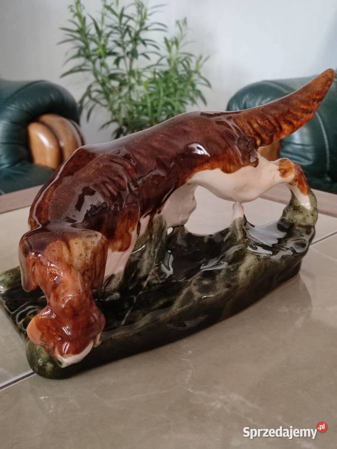 Pies myśliwski ceramika Wasilkowska ZSRR lata 60 Antyki, Sztuka, Kolekcje lubelskie