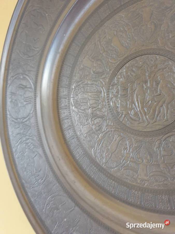 Duży cynowy talerz ozdoba dekoracja Żuromin