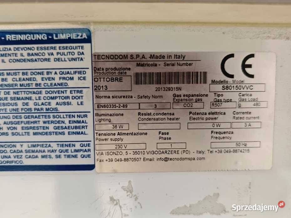 Lada chłodnicza TECNODOM 152 otwarta boneta Gastronomia Góra