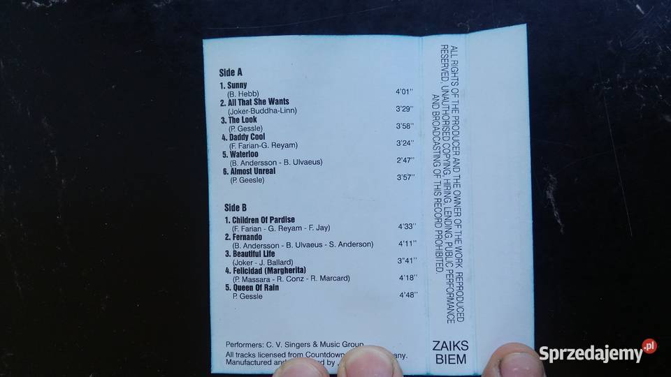 Kaseta magnetofonowa Various AbbaBoney M Roxette