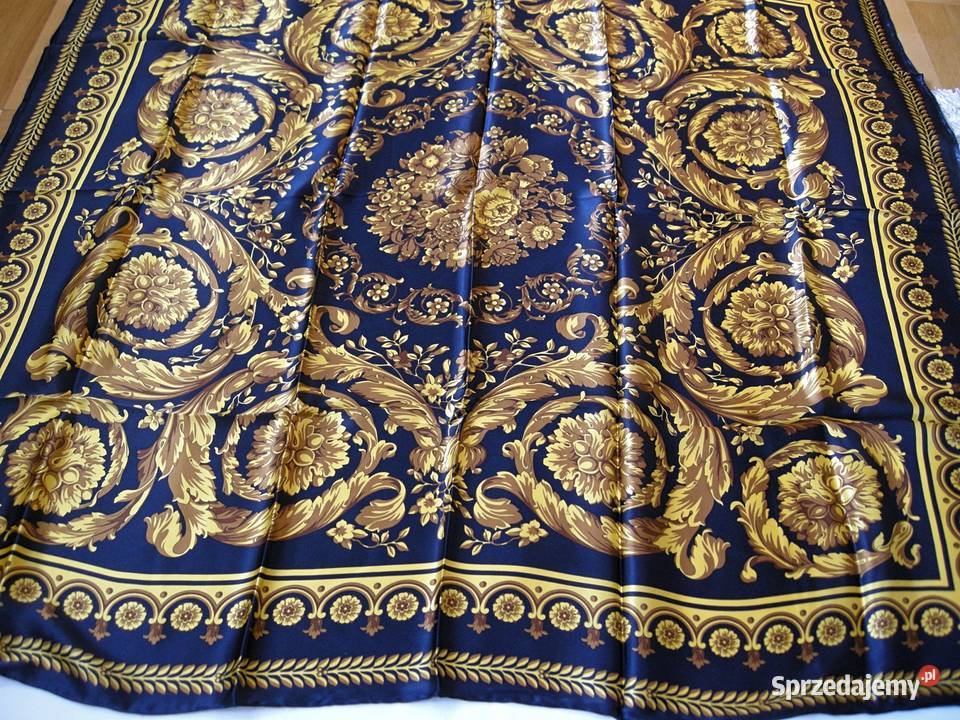 Versace jedwabna chusta granatowozłota 110110 mazowieckie Kolonia Piaski