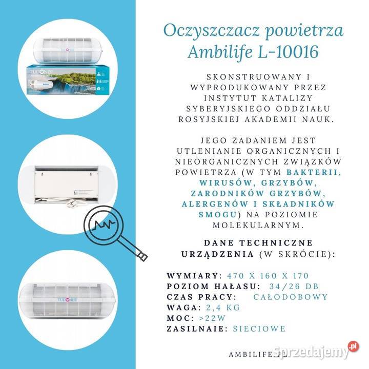 Fotokatalityczny Oczyszczacz Powietrza bakterie Dom i Ogród mazowieckie Siedlce