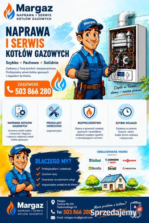 Serwis naprawa kotłów gazowych kujawsko-pomorskie Świecie