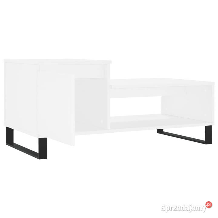 Stolik kawowy biały 100x50x45 materiał