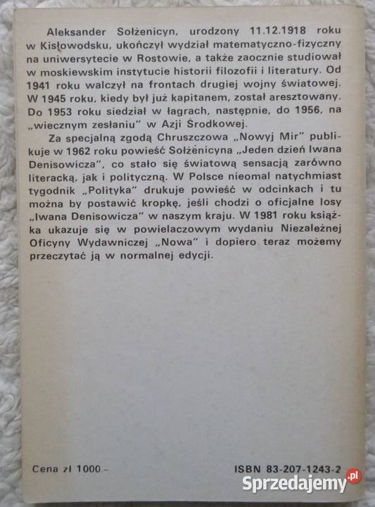 Jeden dzień Iwana Denisowicza Aleksander Warszawa