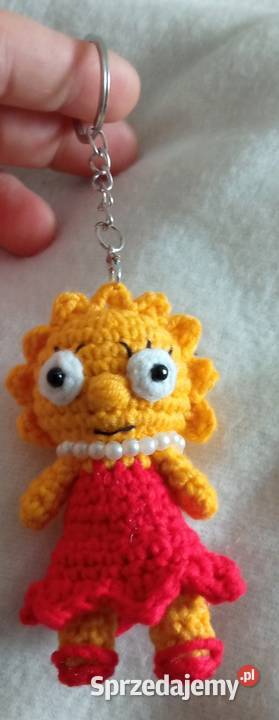 Lisa Simpson na szydełku brelok zawieszka Łask sprzedam