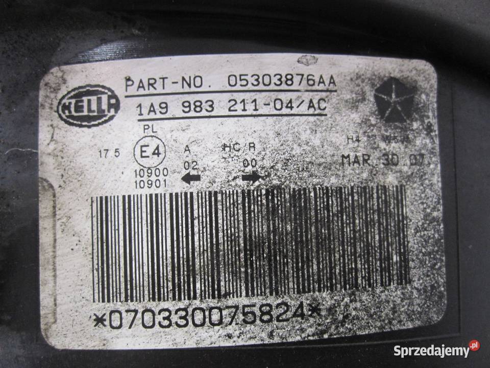 JEEP COMPASS I 07r halogen prawy 98321601 świętokrzyskie