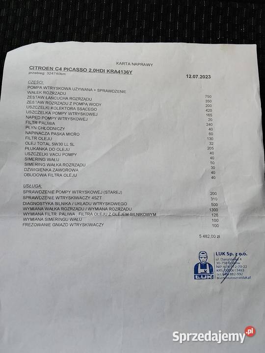 Citroen C4 picasso 140KM Wilkowice