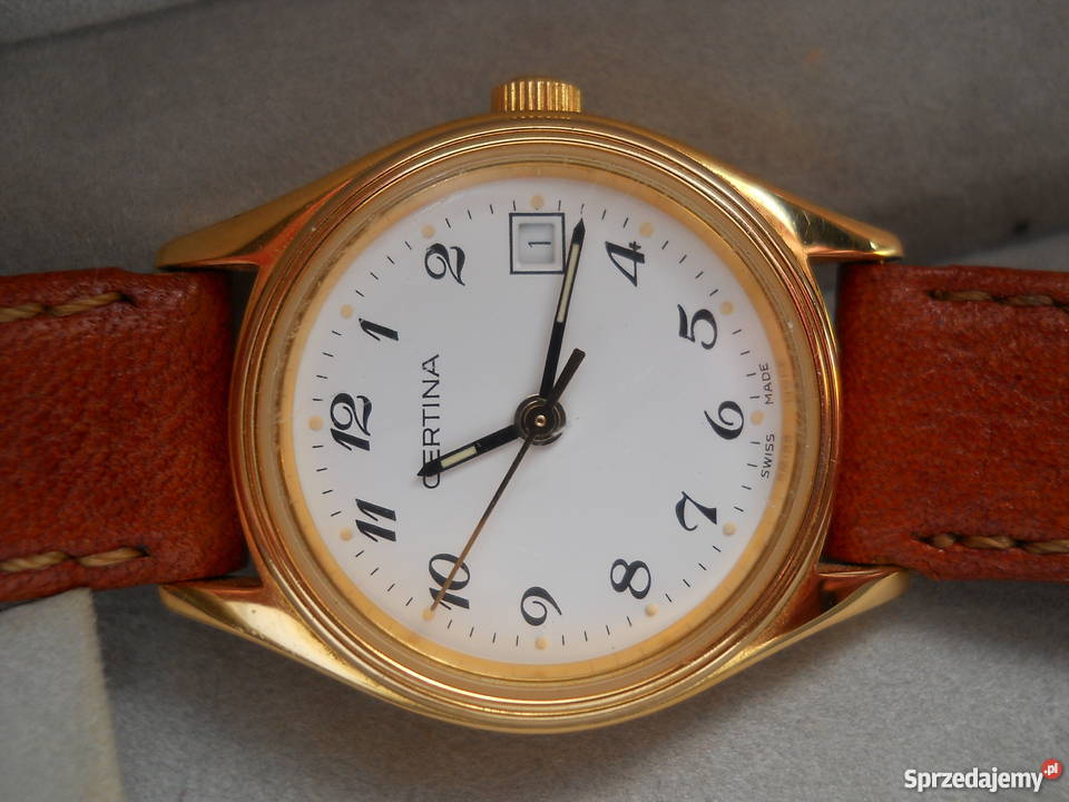 Zegarek damski Certina EOL złoty z datownikiem kujawsko-pomorskie Inowrocław