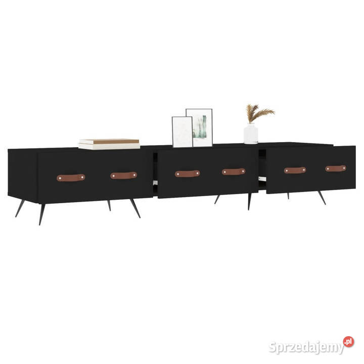 Szafka pod TV czarna 150x36x30 materiał Warszawa