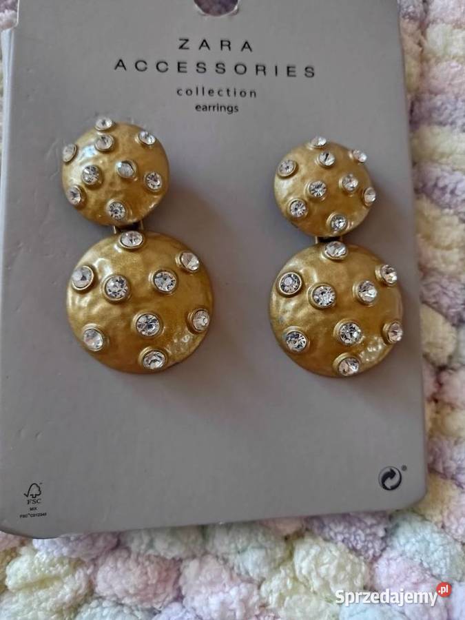 ZARA Bogato zdobione cyrkoniami Kolczyki Kraków