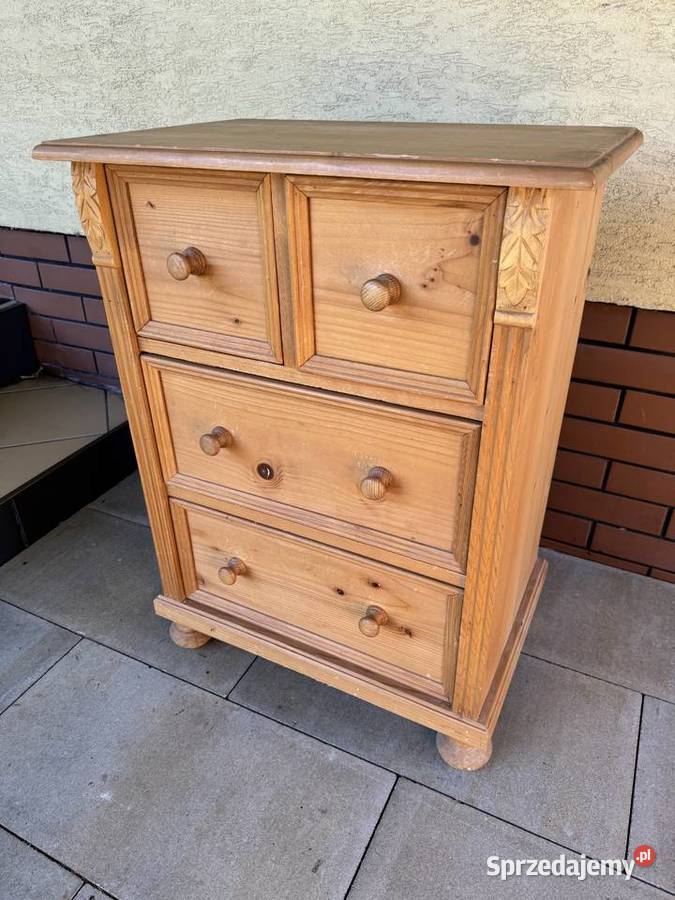 Szafka drewniana sosnowa z szufladami stolik Sulbiny