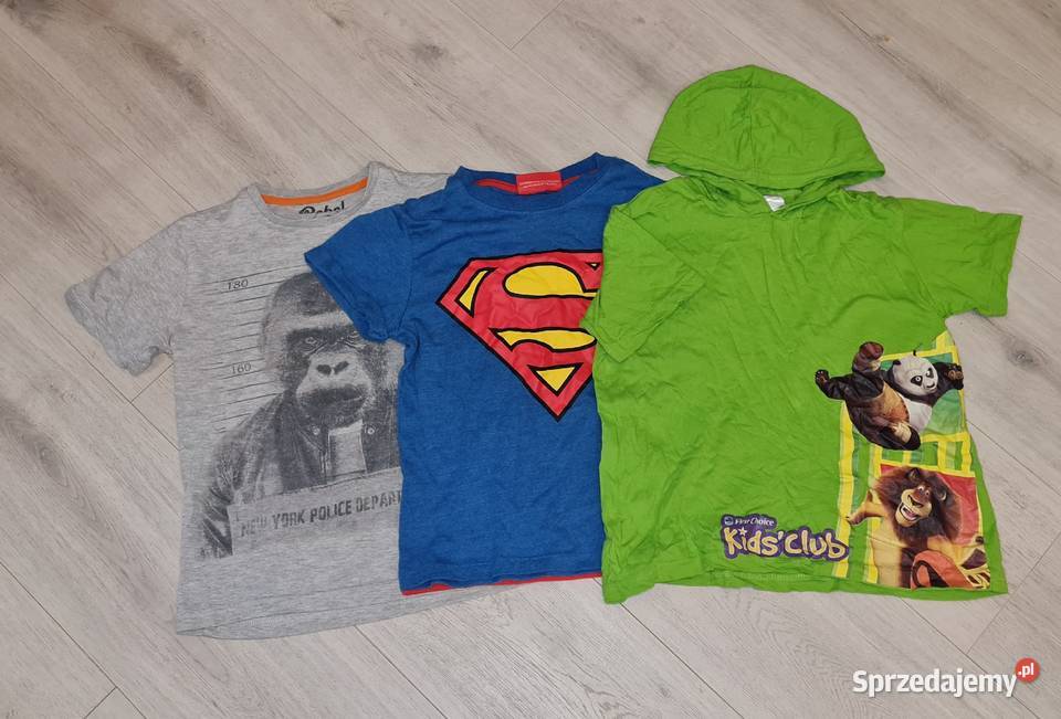 Zestaw chłopiec koszulki Superman Małpa 122 Rozmiar 122 Łódź sprzedam
