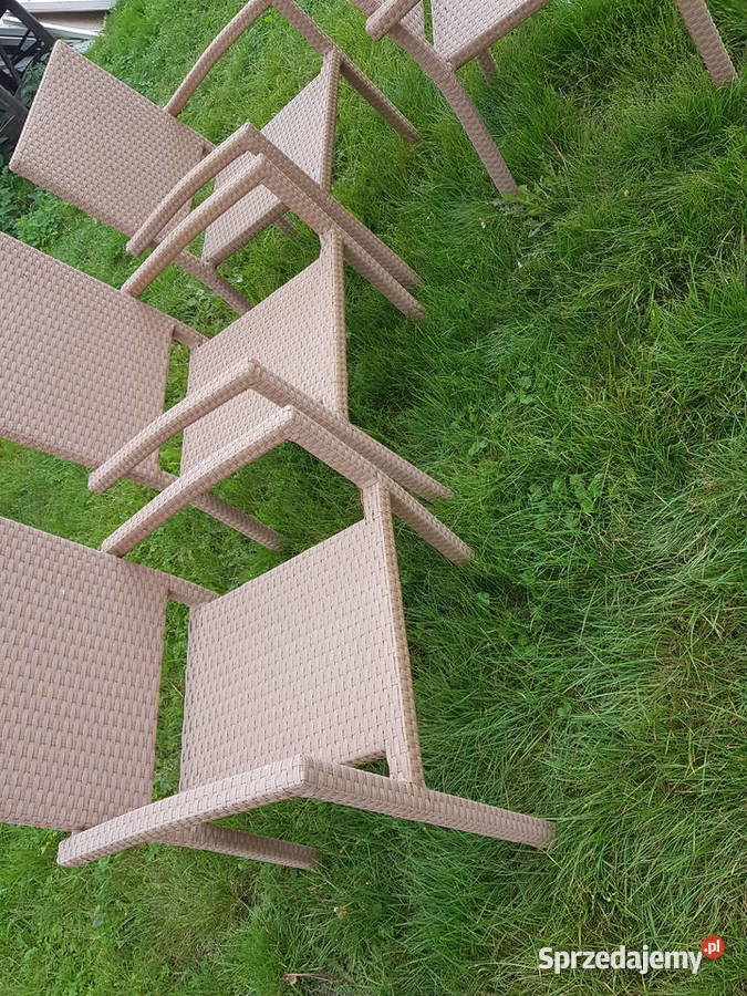 krzesło ogrodowe z techno ratanu kolor jasny wielkopolskie