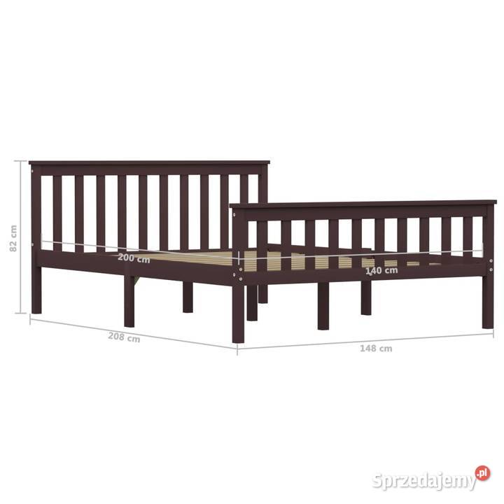 vidaXL Rama łóżka ciemnobrązowa lite drewno Ramy i stelaże Warszawa