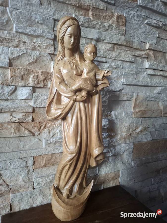 Rzeźba z drewna Matka Boża z Dzieciątkiem małopolskie Lubień