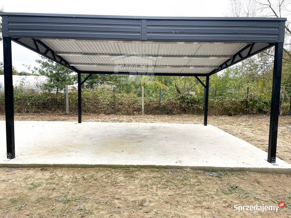 Wiata samochodowa CarPort 6x58m antracyt dach Września