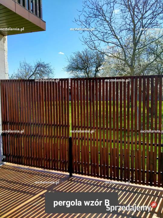 Płot lamelowy pergola donica z pergolą Warszawa