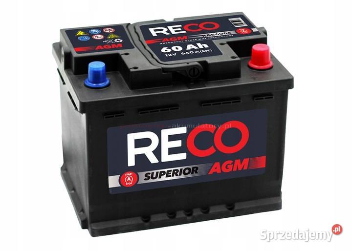 Akumulator RECO AGM 12V 60Ah 640A StartStop osobowe Tomaszów Mazowiecki