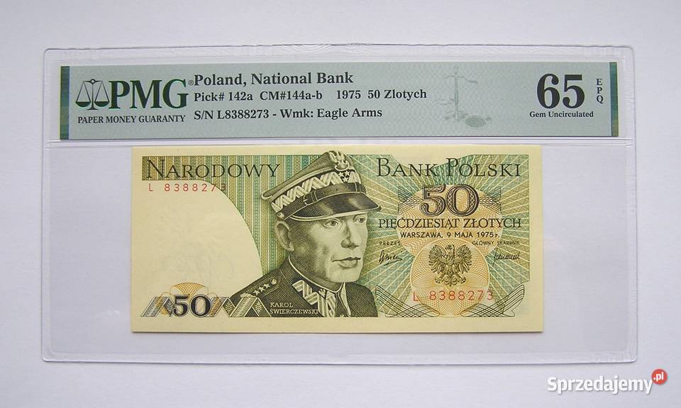 Polska 50 1975 r Seria L PMG 65 EPQ L 5 wielkopolskie Rydzyna sprzedam