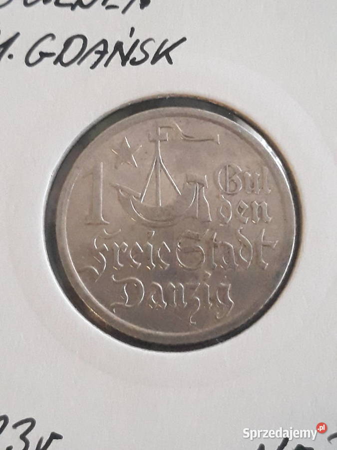 1 Gulden W M Gdańsk 1923 r 3 oryginał piękny wielkopolskie Konin