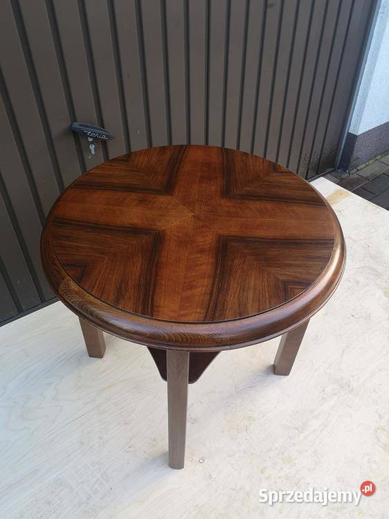 Stolik Ława Okrągły ARTDECO Orzech Antyk Stary Swarzędz