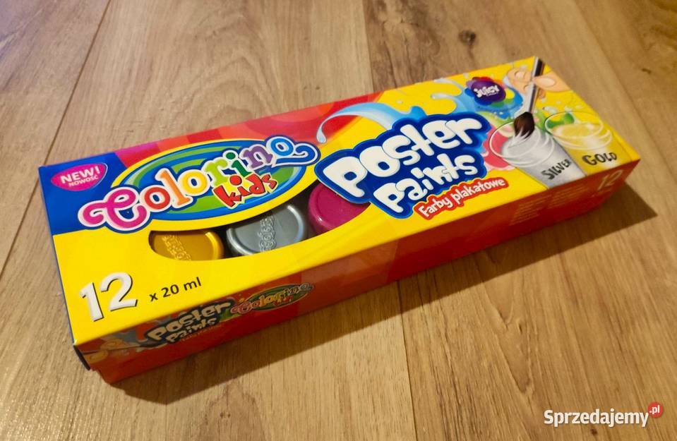 Farby plakatowe 12 kolorów x 20 ml Colorino KIDS 3 lata+ Dla Dziecka Ciechocinek sprzedam