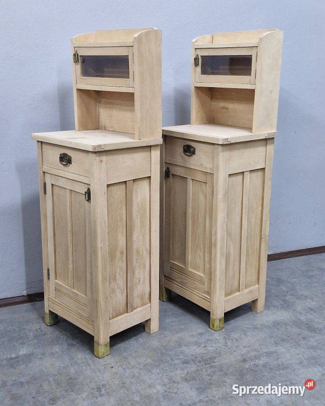 Bukowe szafki nocne z nadstawką AntykiMarki Antyki, Sztuka, Kolekcje mazowieckie Marki