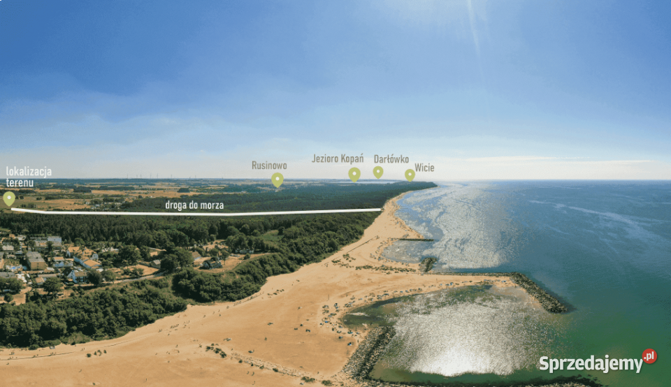 Działka morzem w Jarosławcu piaszczystej plaży utwardzona Jarosławiec