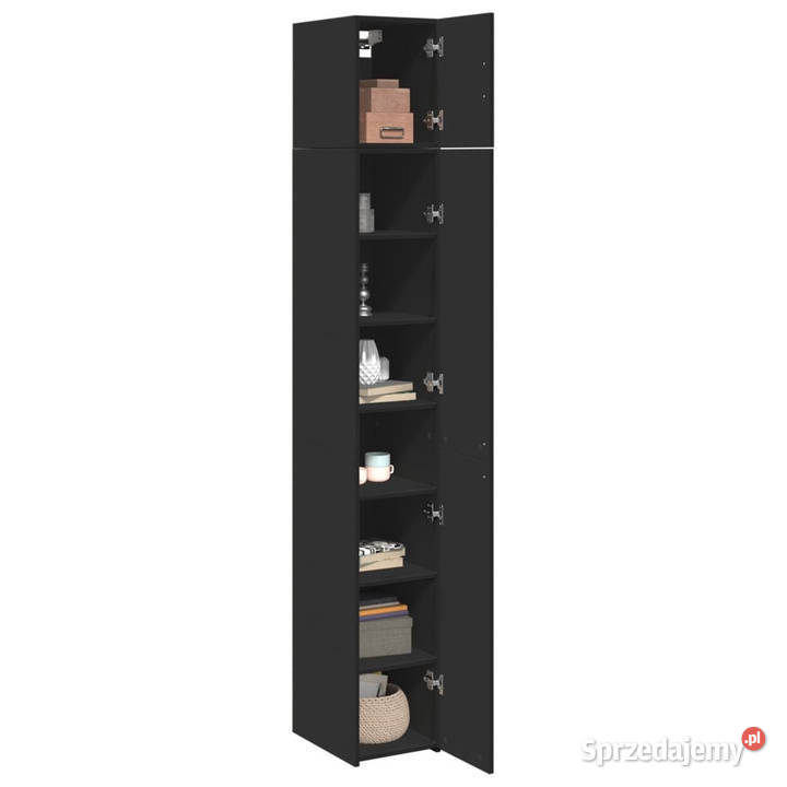Wąska szafka czarna 30x425x225 materiał Warszawa sprzedam