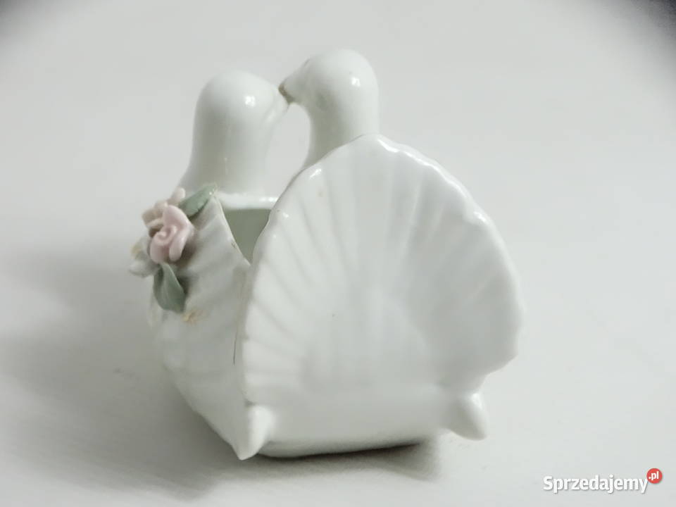 Porcelanowa czarka szkatułka Gołąbki Gołębie Biłgoraj