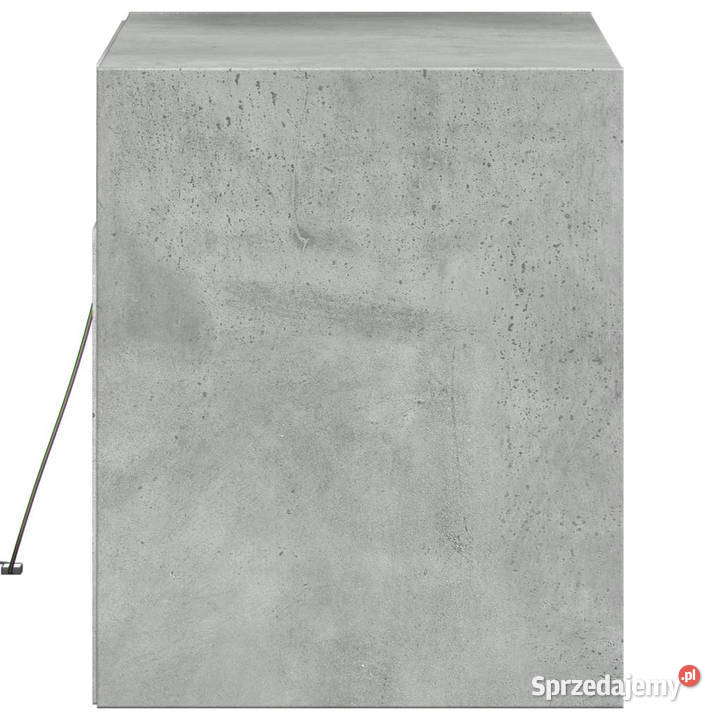 Ścienna szafka TV z LED szarość betonu 80x31x35