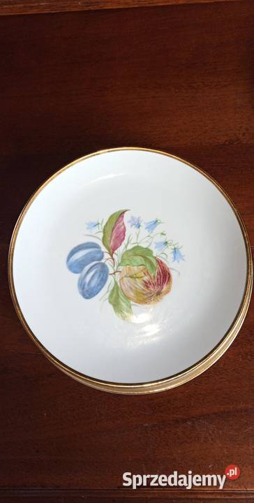3 Talerze Bareuther Bavaria Owoce z kwiatami Gdańsk