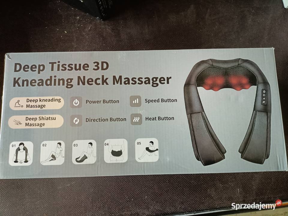 Masażer Deep Tissue 3D Kneading Neck Massager Sprzęt i urządzenia do masażu Zdrowie i Uroda Staszów