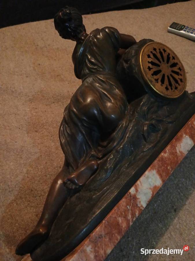 Kominkowy zegar francuski marmurowy stary Zegary