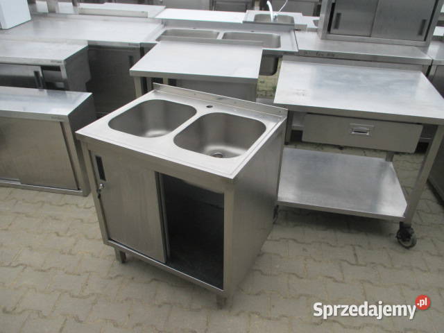 Zlew Gastronomiczny 2 Komorowy Drzwi Suwane