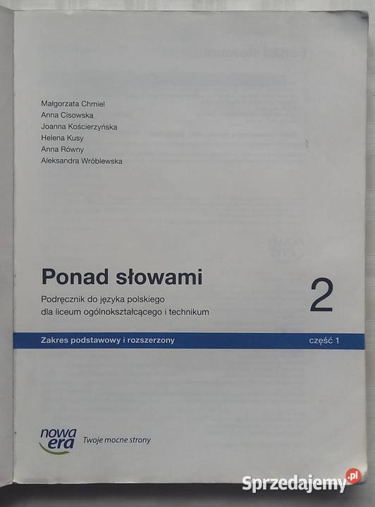 Ponad słowami 2 język polski podręcznik liceum Podręczniki Małkinia Górna