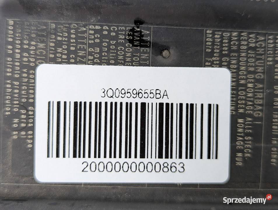 MODUŁ STEROWNIK PODUSZEK AIRBAG VW PASSAT B8 Białystok