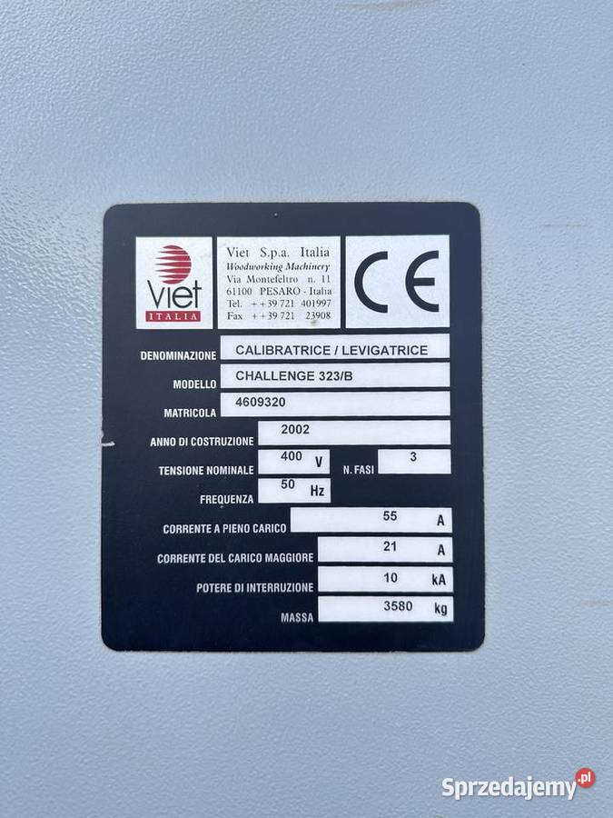 Szlifierka szerokotaśmowa VIET Challenge 323B Łabuńki Pierwsze