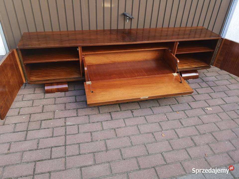 Komoda ARTDECO Orzech Unikatowa Niska RTV Stara Swarzędz