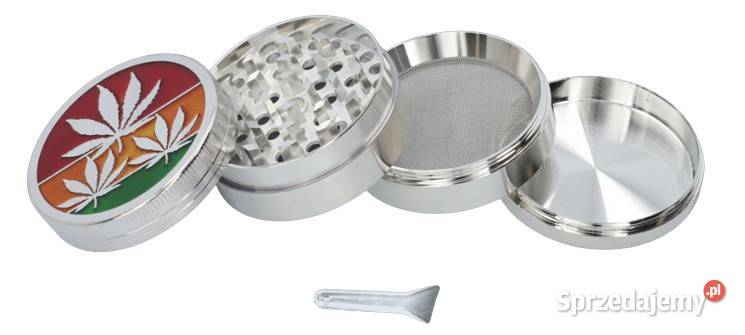 Srebrny Metalowy Młynek 4Częściowy Do Tytoniu I śląskie Ostrowy nad Okszą sprzedam